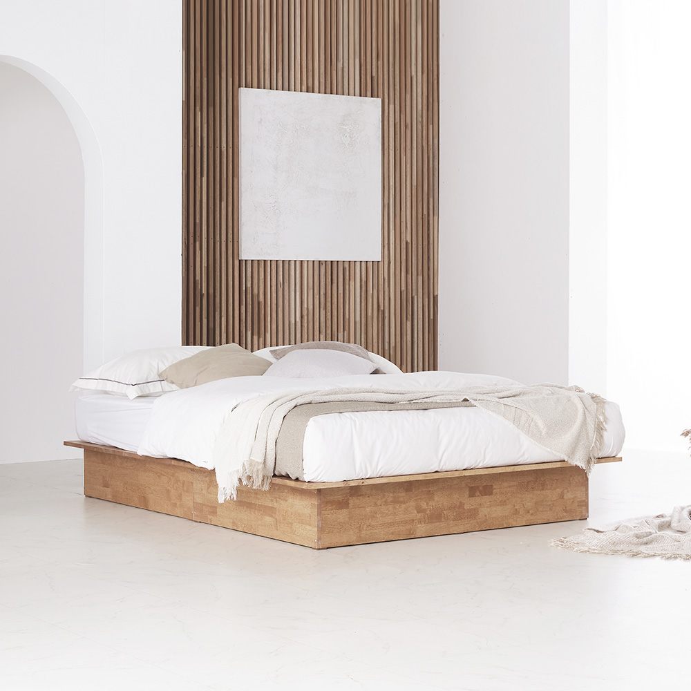 평상형 원목 침대 프레임 파운데이션 헤드없는 무헤드 평상형 A타입 H50 LK 라지킹