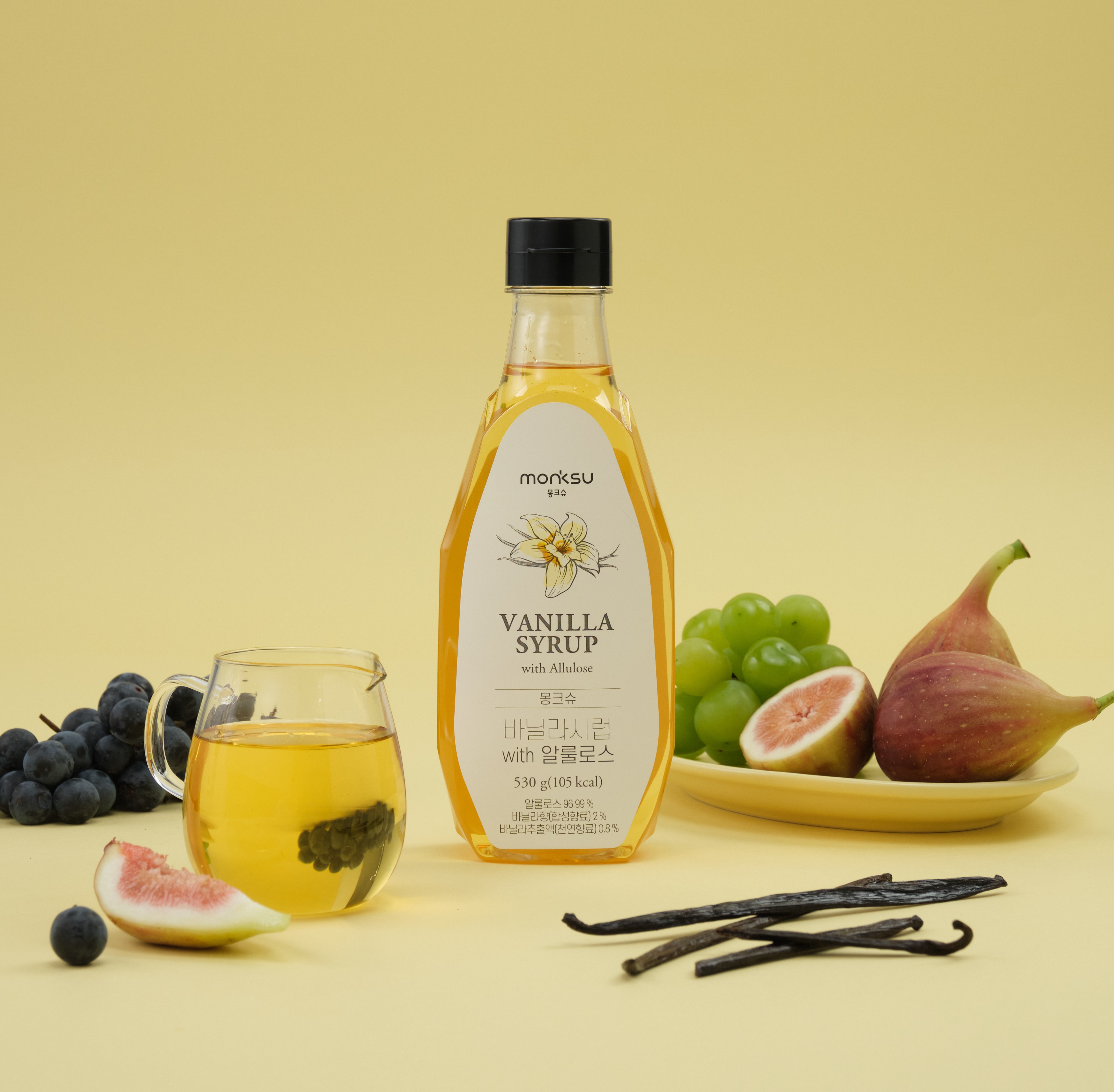 몽크슈 무설탕 저칼로리 저당 제로 바닐라 커피 시럽 530g 슈가프리 알룰로스 바닐라빈