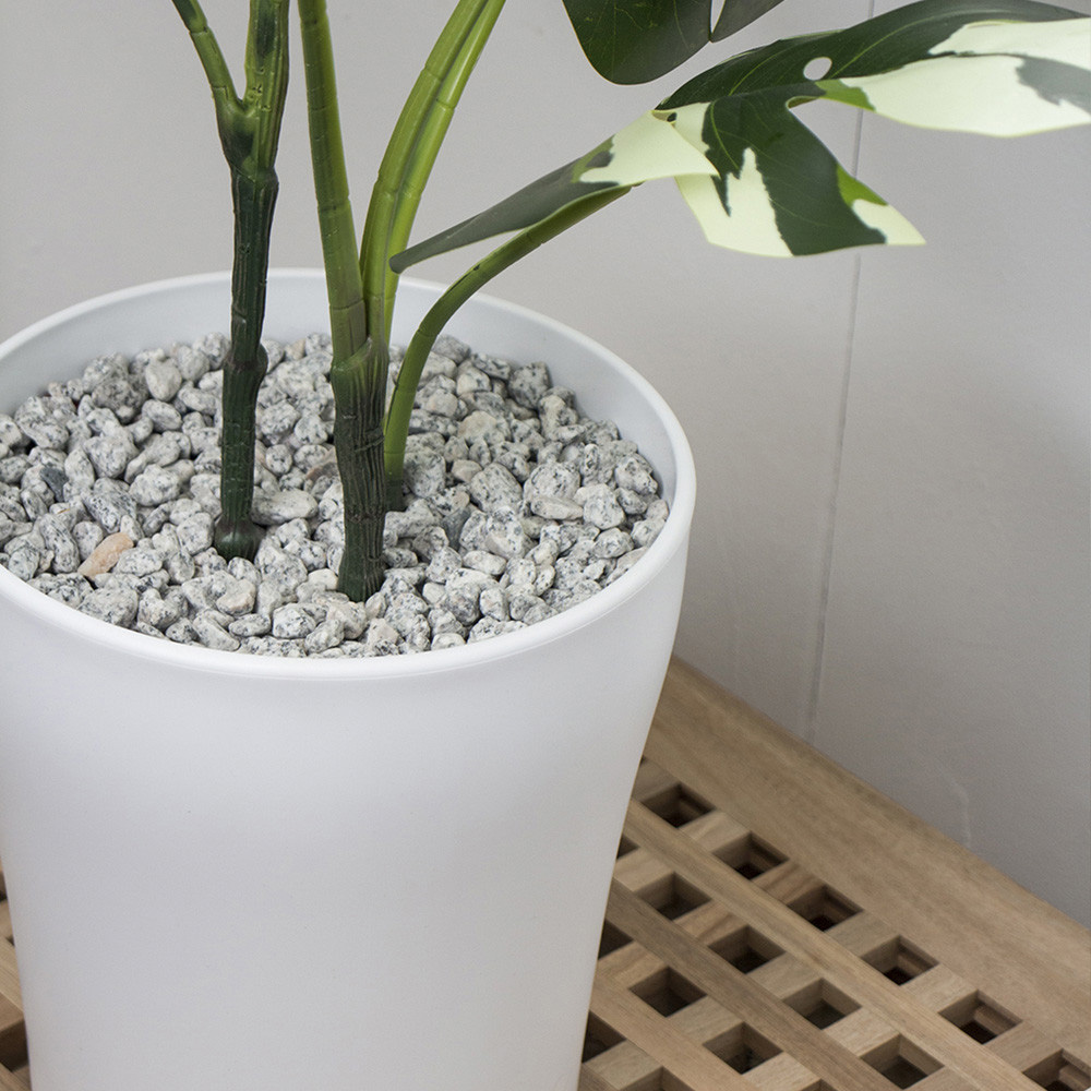 흰색 플라스틱 화분 가벼운 대형 화분 거실 빈 화이트 1호 이미지 3