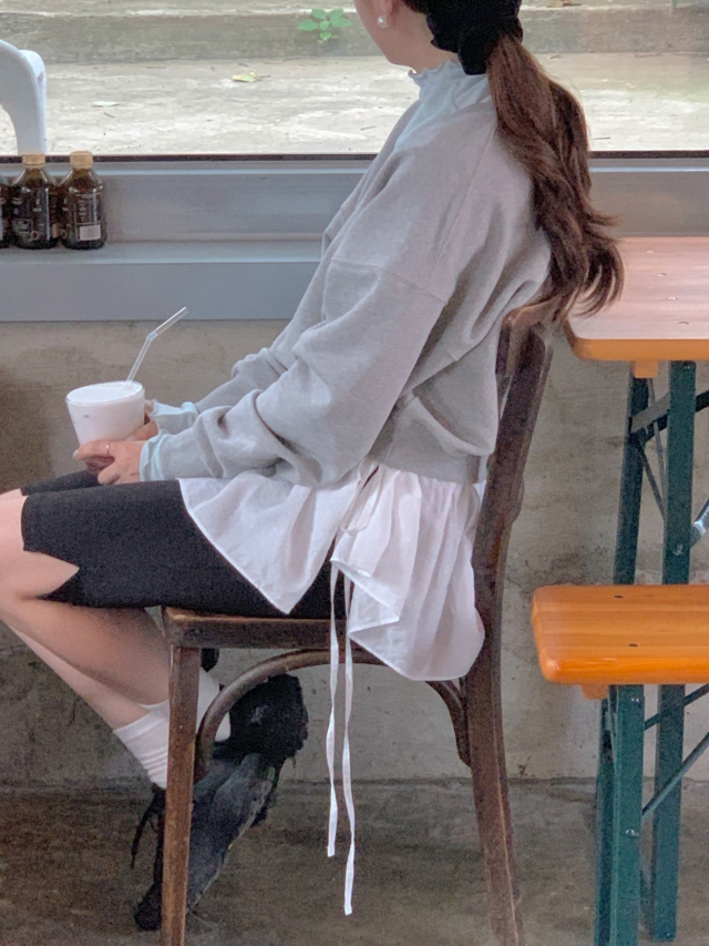 💕기획특가💕 레이 미니 숏 리본 시스루 랩 레이어드 스커트 치마 /레이어드룩 상세 이미지 16