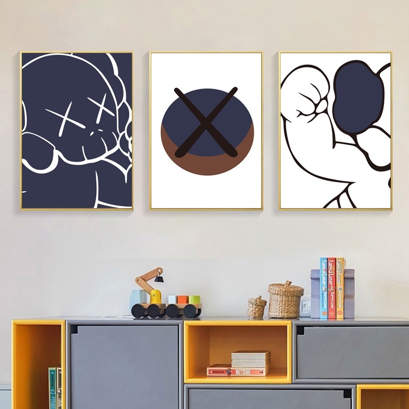 힙한 카페 인테리어 카우스 KAWS 대형 액자 그림 - 메인 이미지