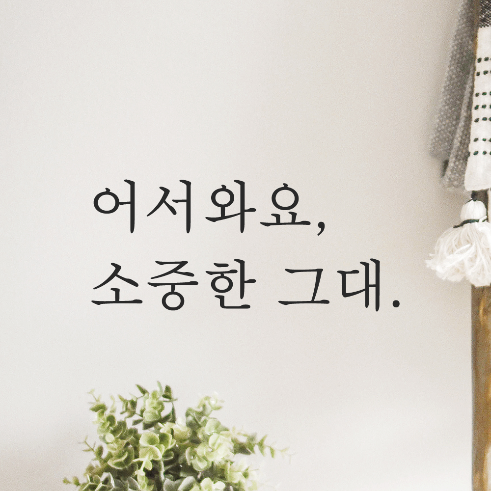 인테리어 포인트 감성 문구 레터링 스티커 어서와요 소중한 그대 매장 현관문 가게 식당 술집 이미지 8