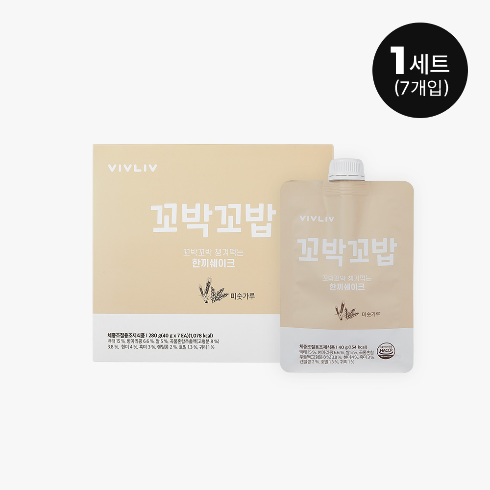 심으뜸 꼬박꼬밥 식사대용 쉐이크 미숫가루맛, 7포, 1개 제품 이미지