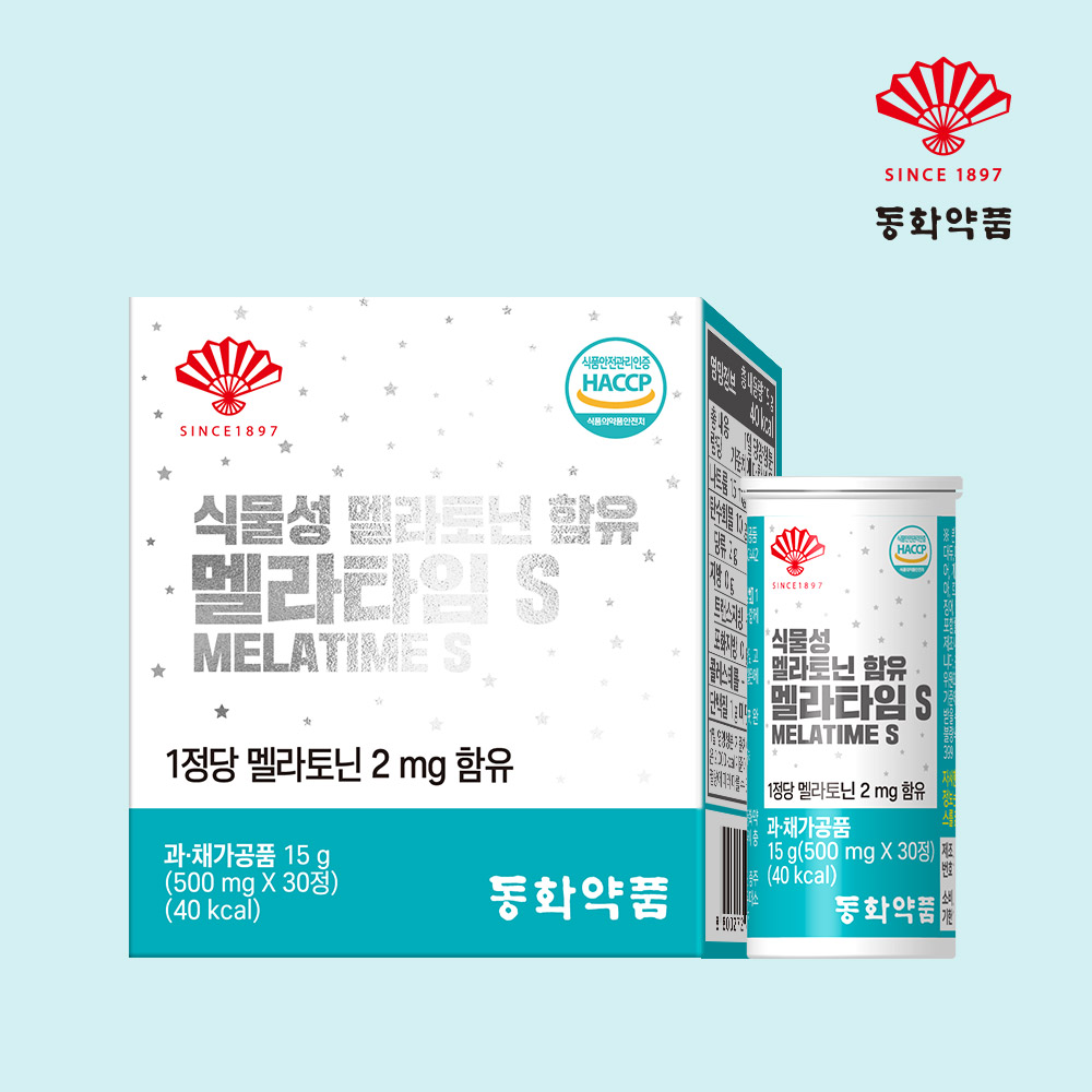 동화약품 식물성 멜라토닌 함유 2mg 멜라타임S 30정, 1개 - 상품 이미지