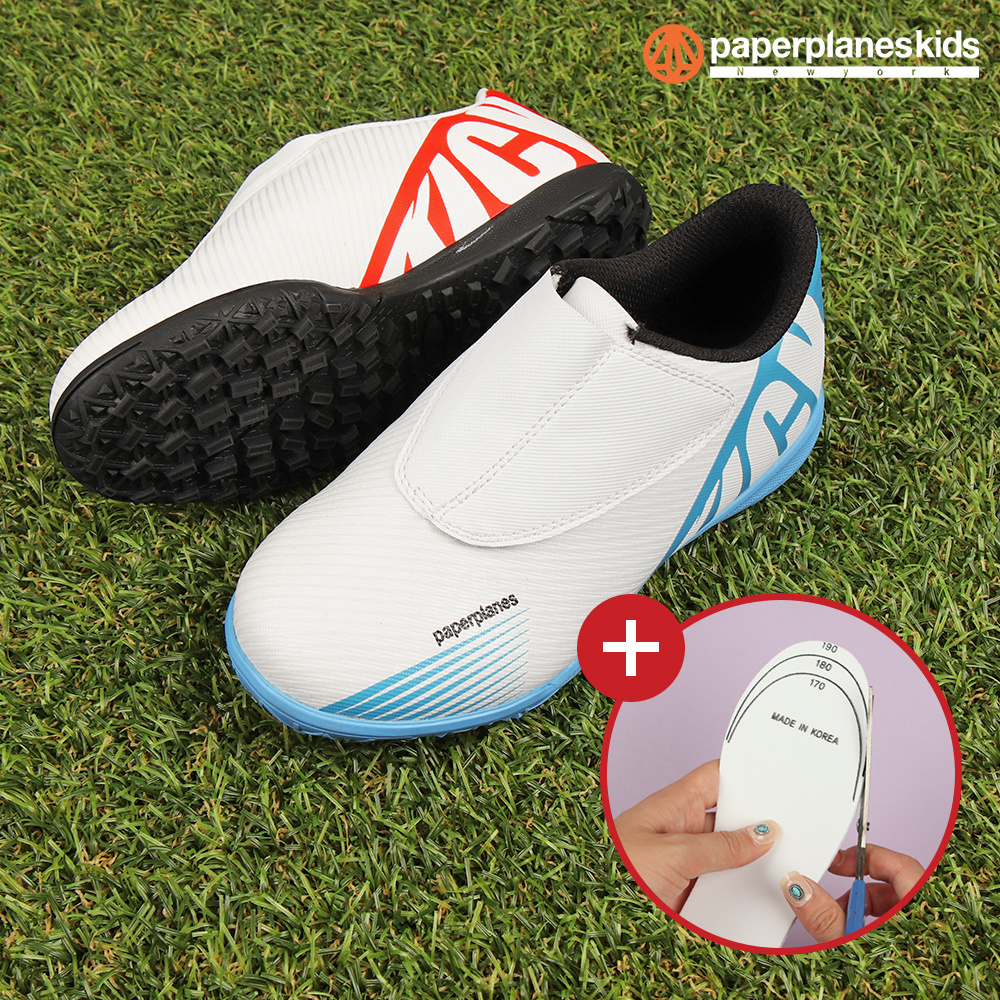 사이즈조절깔창 포함 키즈 풋살화 아동 초등 주니어 끈없는 주니어 유소년 찍찍이 축구 신발
