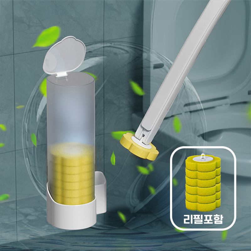스파클리 일회용 변기크리너 청소솔 핸들+디스펜서+리필 세트 - 상세 이미지 2