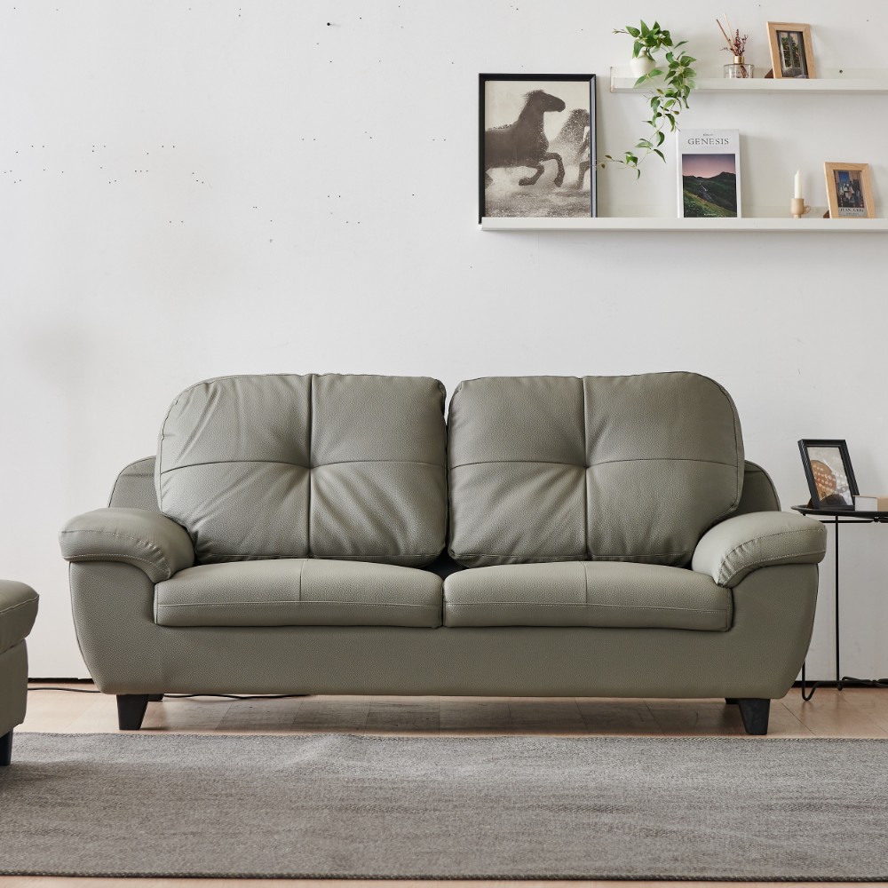 동서가구 홈즈 3인 가죽 소파