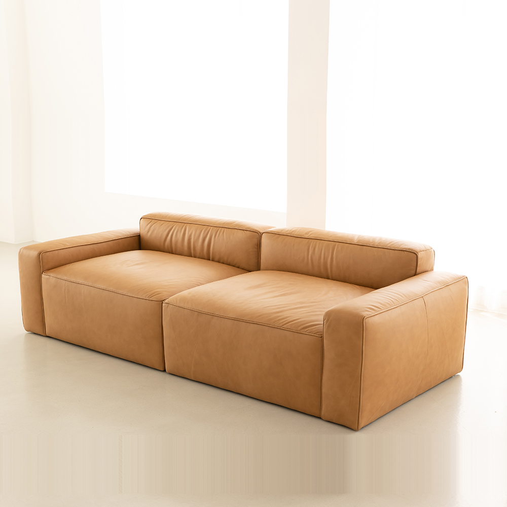 PH1 이태리 내추럴 통가죽 천연면피 전체가죽 A+A 2460 SIZE 4인소파