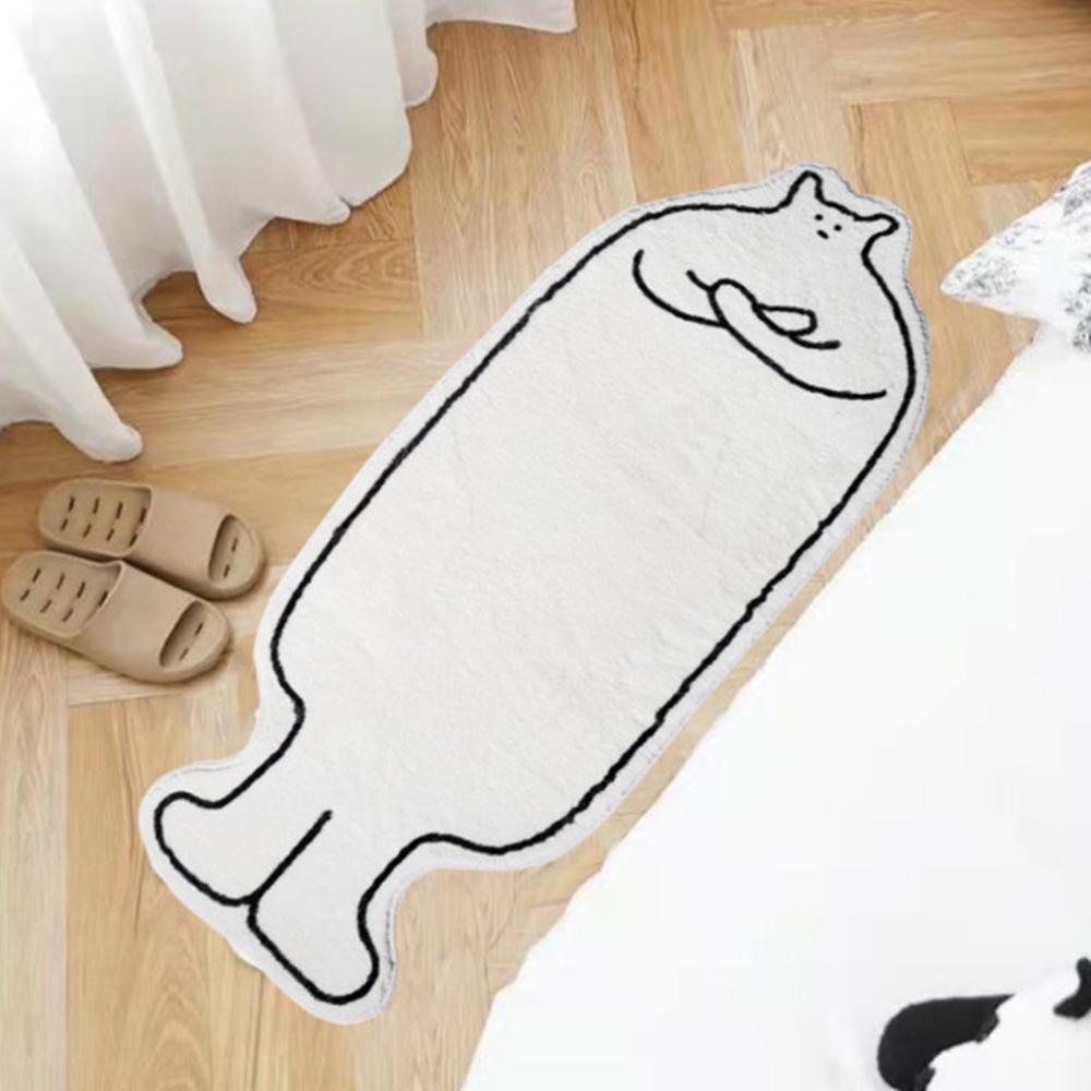포유렐라 포유매트 극세사 뚱냥이 발매트(60x160) 자취방 원룸 집들이선물 - 메인 이미지