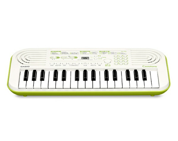 카시오 CASIO 미니 키보드 미디 건반 32키 SA-50 화이트 그린 - 상세 이미지 2