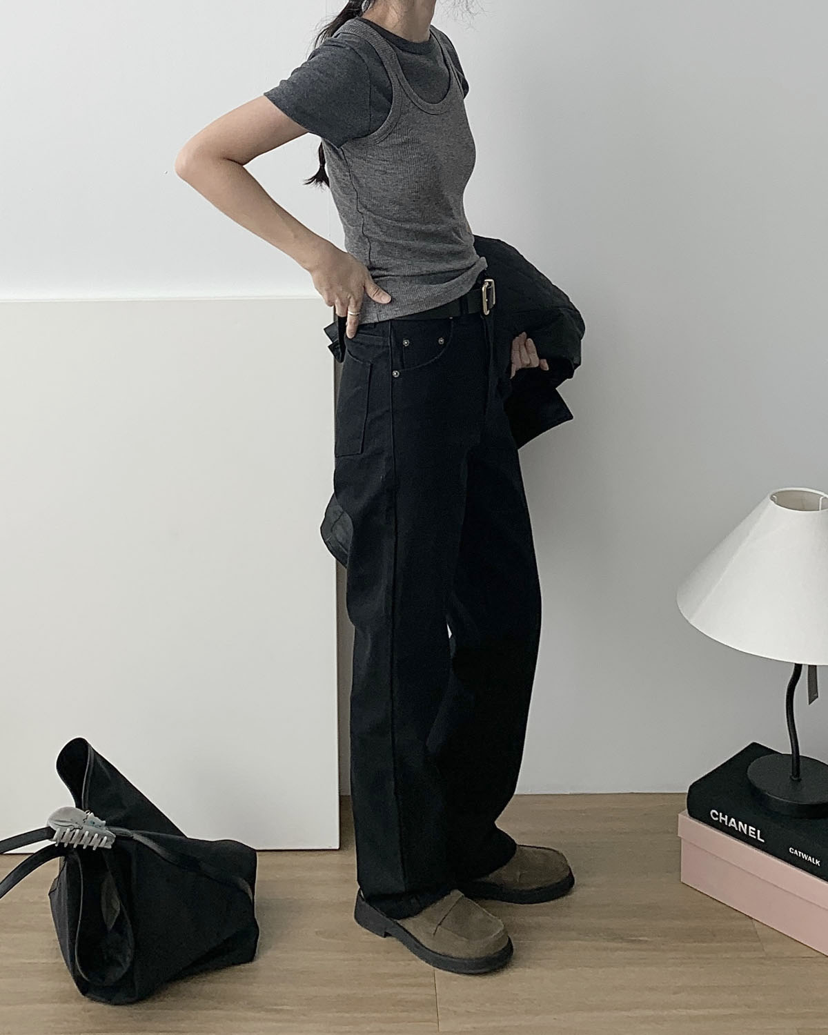 [S당일] 아웃핏 클래식 팬츠 슬림 일자핏 탄탄 청바지 블랙진 - 상세 이미지 2