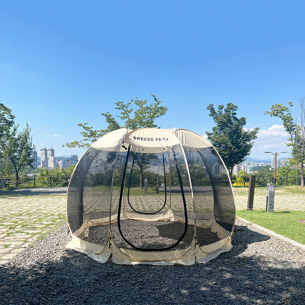 원터치 메쉬 텐트 팝업텐트 호박 쉘터 그늘막 피크닉 돔 모기장 M
