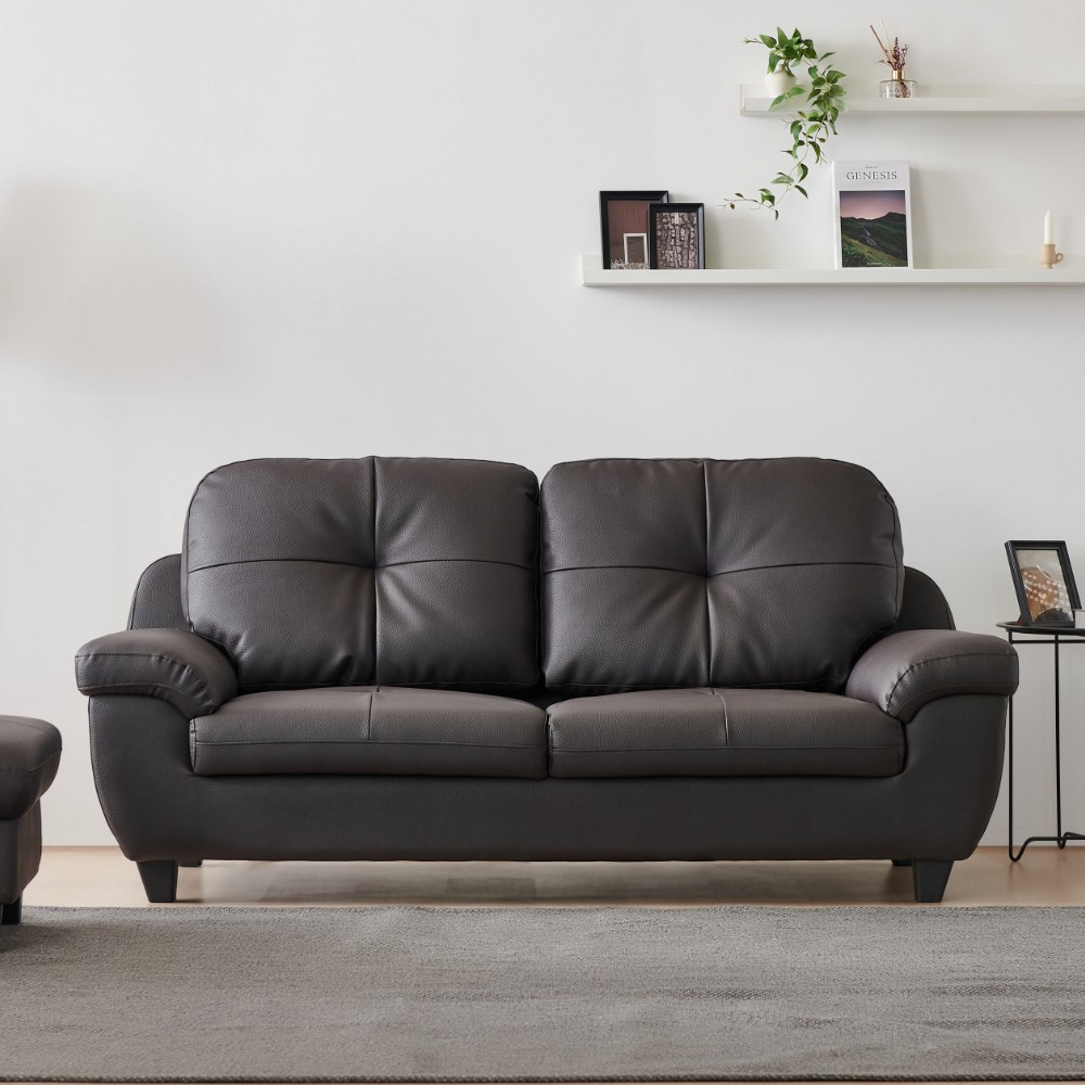 동서가구 홈즈 3인 가죽 소파