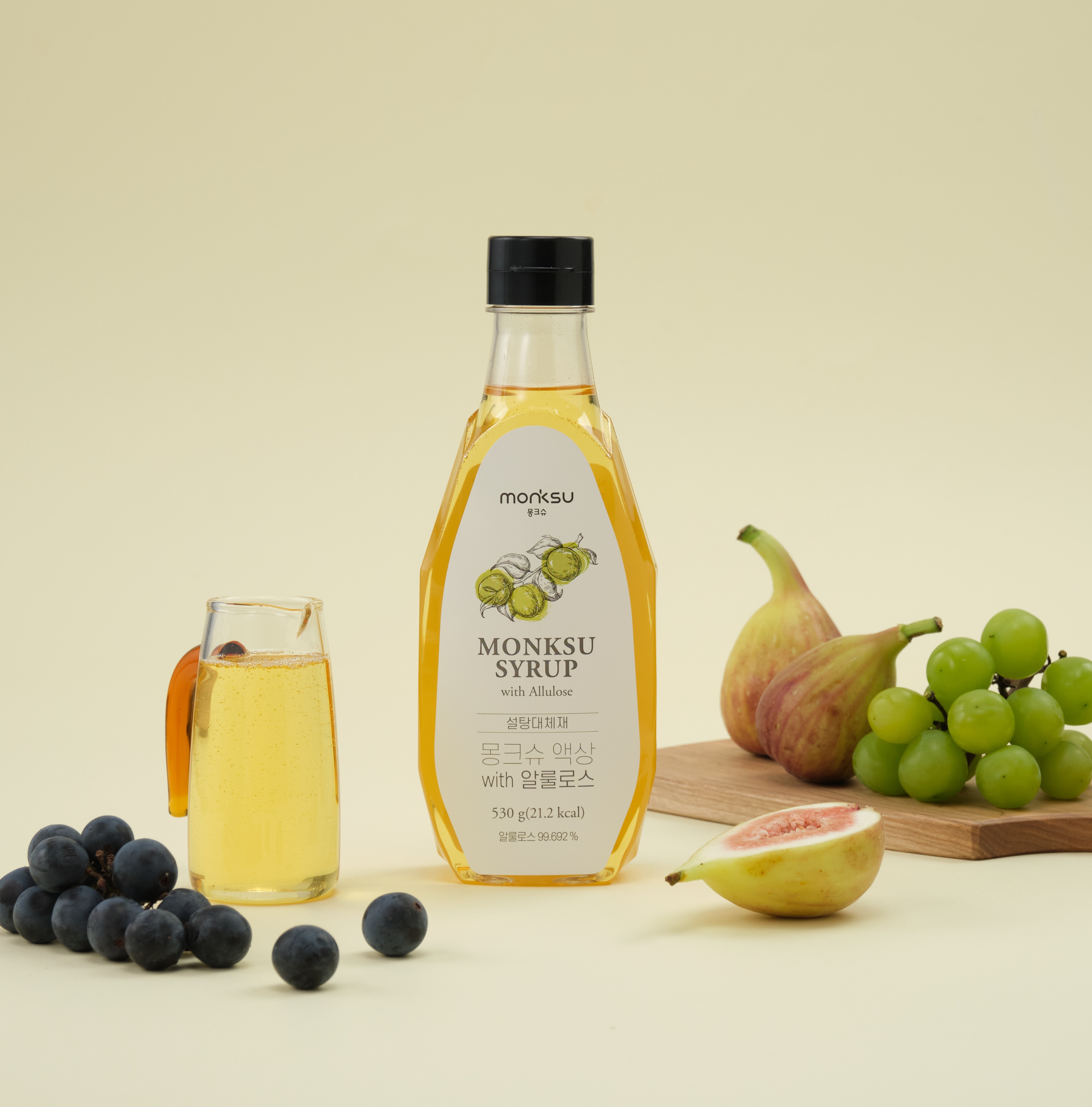 몽크슈 액상 알룰로스 설탕 대체재 스테비아 나한과/대용량 구매시 펌프제공 530g, 1개