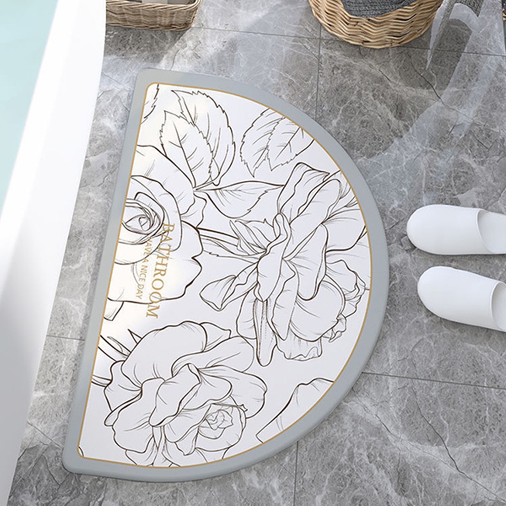 포유렐라 포유매트 반원 플라워 규조토 발매트 자취방 원룸 집들이선물 - 상세 이미지 4