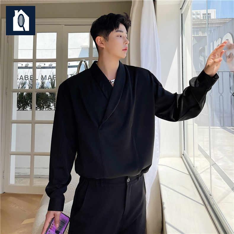 개량 절 옷 전통 의상 셔츠 블랙 저고리 남성 블라우스 - 상세 이미지 3