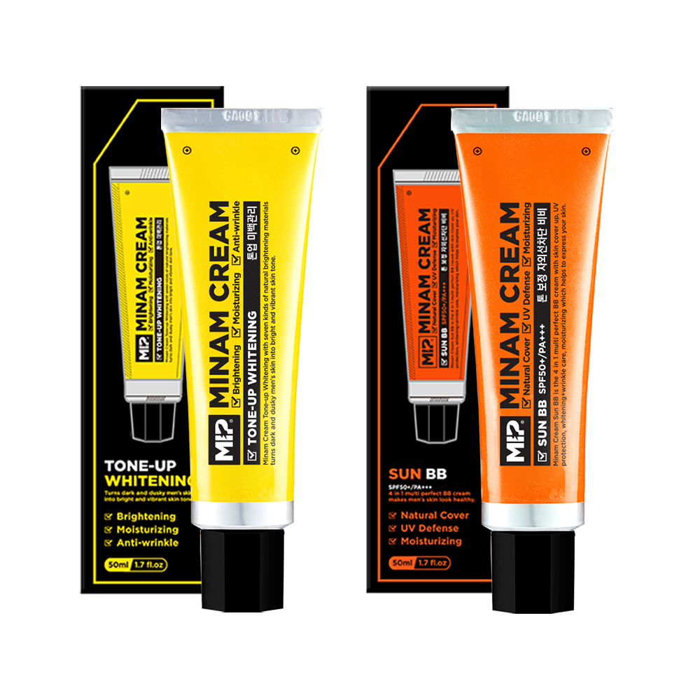 미프 미남크림 톤업 화이트닝+썬비비 50ml 남자 남성 미백 보습 크림 SPF50+ - 상품 이미지