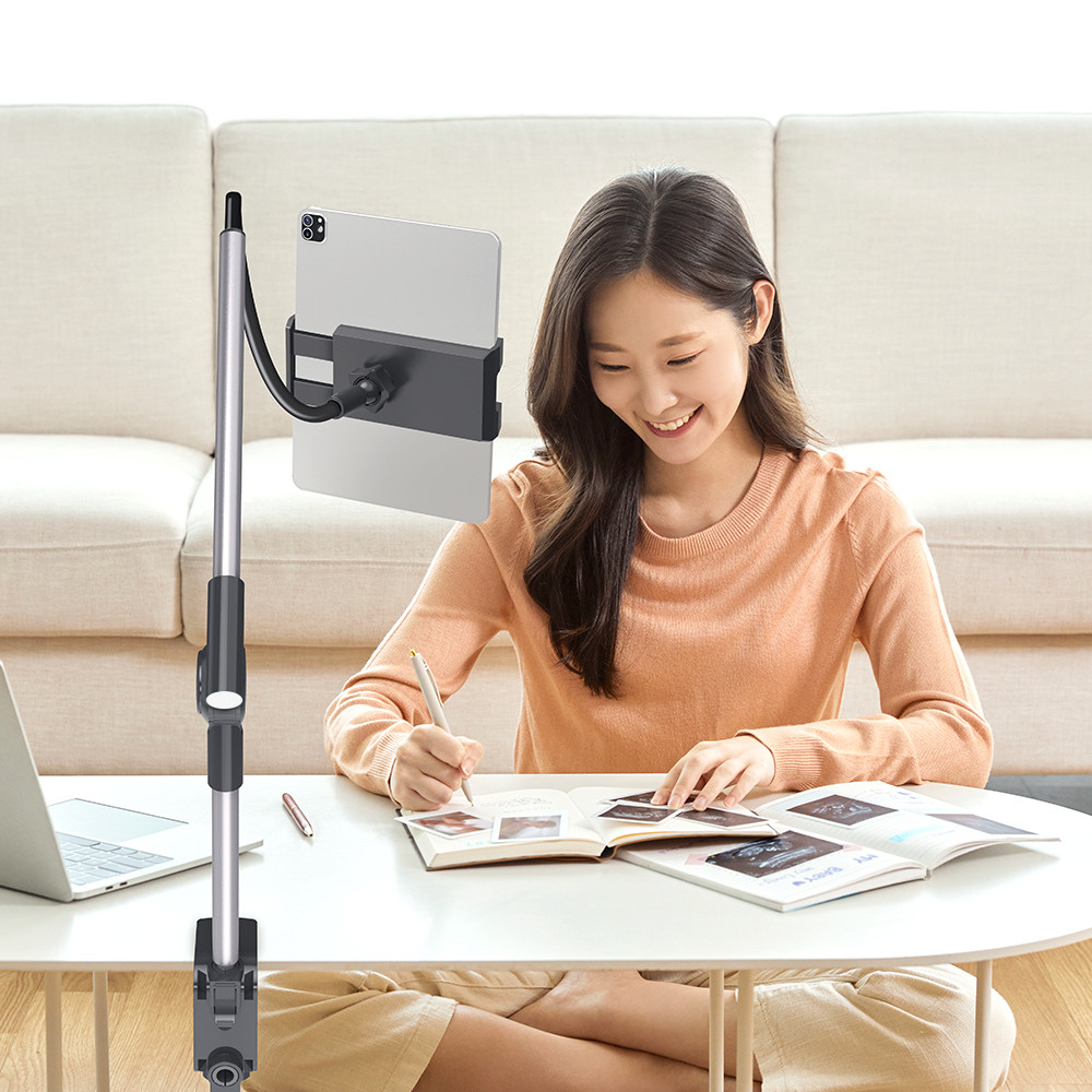 모락 스윙 자바라 탭 패드 태블릿 스마트폰 탁상용 침대 거치대 - 상세 이미지 5
