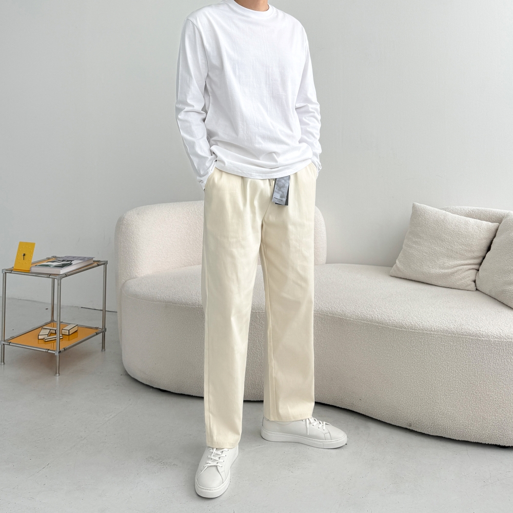 1+1 테이퍼드핏 테이퍼드슬랙스 남자스판면바지 - 상세 이미지 4