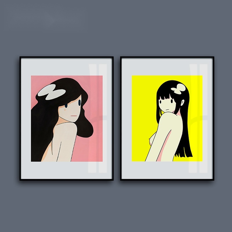 Amano Jian 아마노 켄 소녀 아티스트 인테리어 그림 액자 - 상품 이미지
