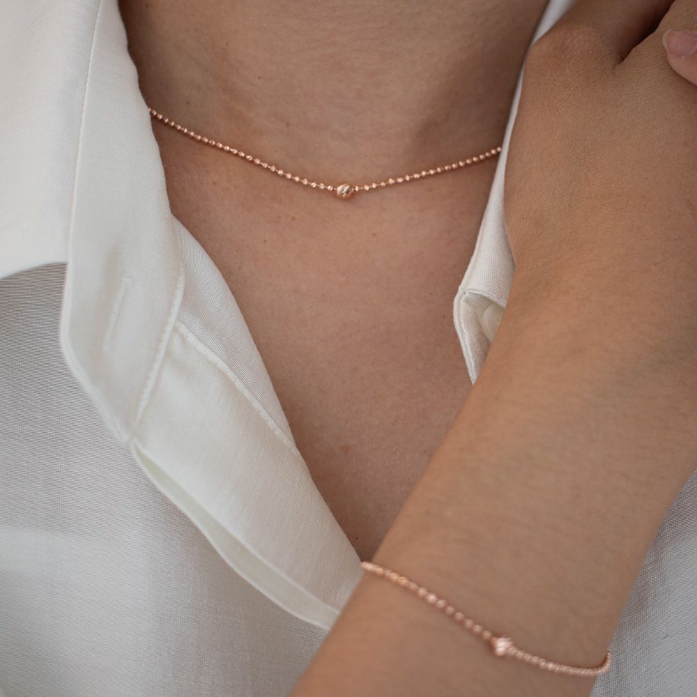 솔라 컷팅 투 볼 체인 목걸이 슬림 데일리 레이어드 여자 선물 기념일 14K 18K - 상세 이미지 5