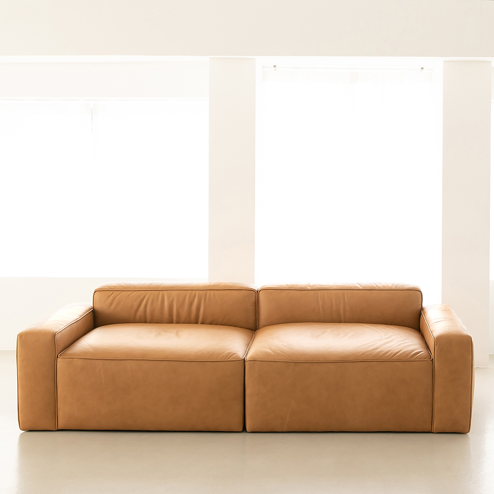 PH1 이태리 내추럴 통가죽 천연면피 전체가죽 A+A 2460 SIZE 4인소파