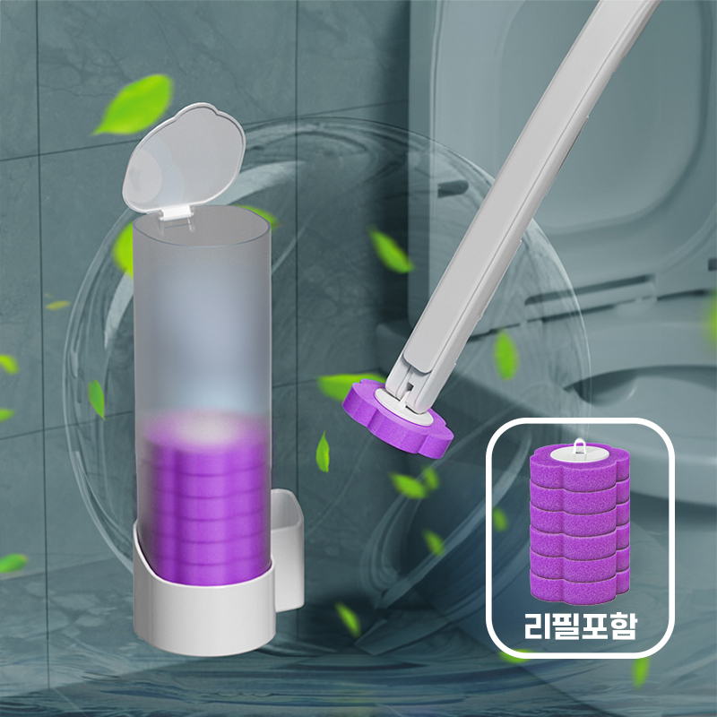 스파클리 일회용 변기크리너 청소솔 핸들+디스펜서+리필 세트 - 상세 이미지 3