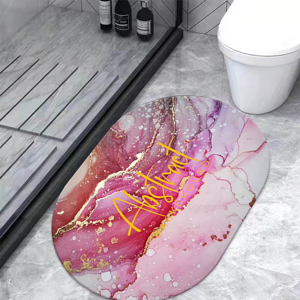 포유렐라 포유매트 대리석 마블 타원형 규조토 발매트 자취방 원룸 집들이선물 - 상세 이미지 3