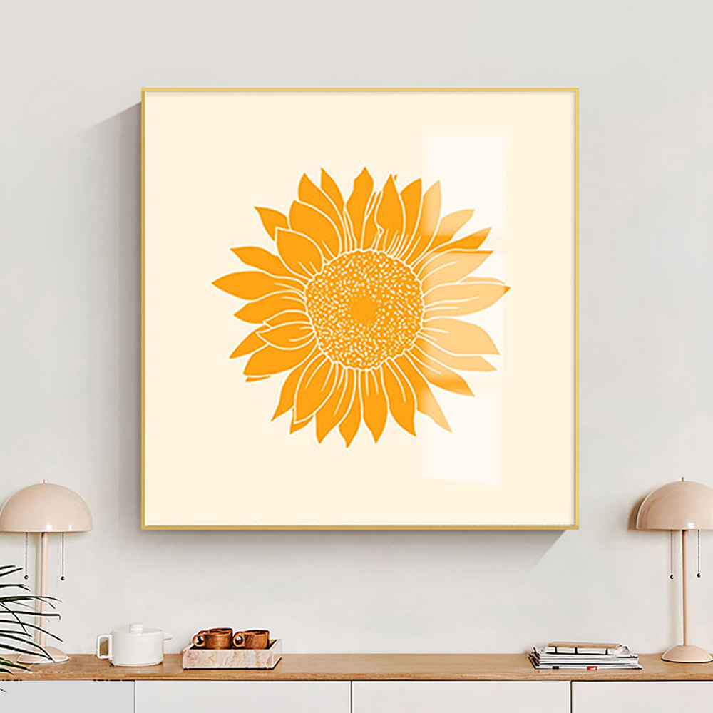 해바라기 꽃 액자 50cm 그림 풍수 돈 들어오는 개업 사진 가게 오픈 선물