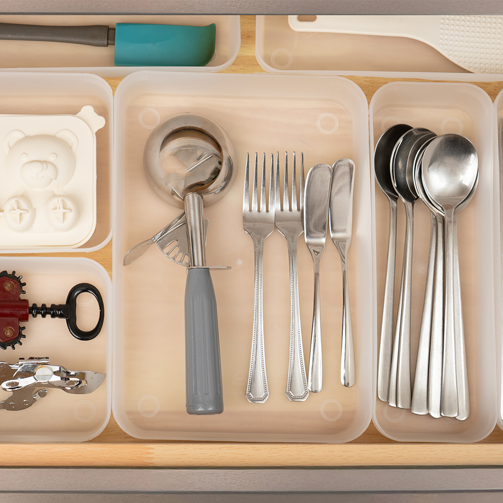 싱크대 정리함 주방 서랍 정리 수저 커트러리 트레이 6p/set