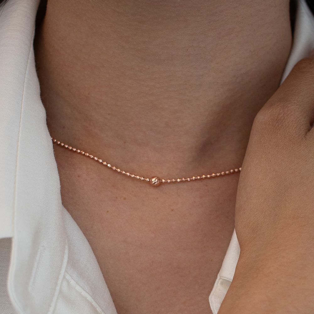 솔라 컷팅 투 볼 체인 목걸이 슬림 데일리 레이어드 여자 선물 기념일 14K 18K - 상세 이미지 2