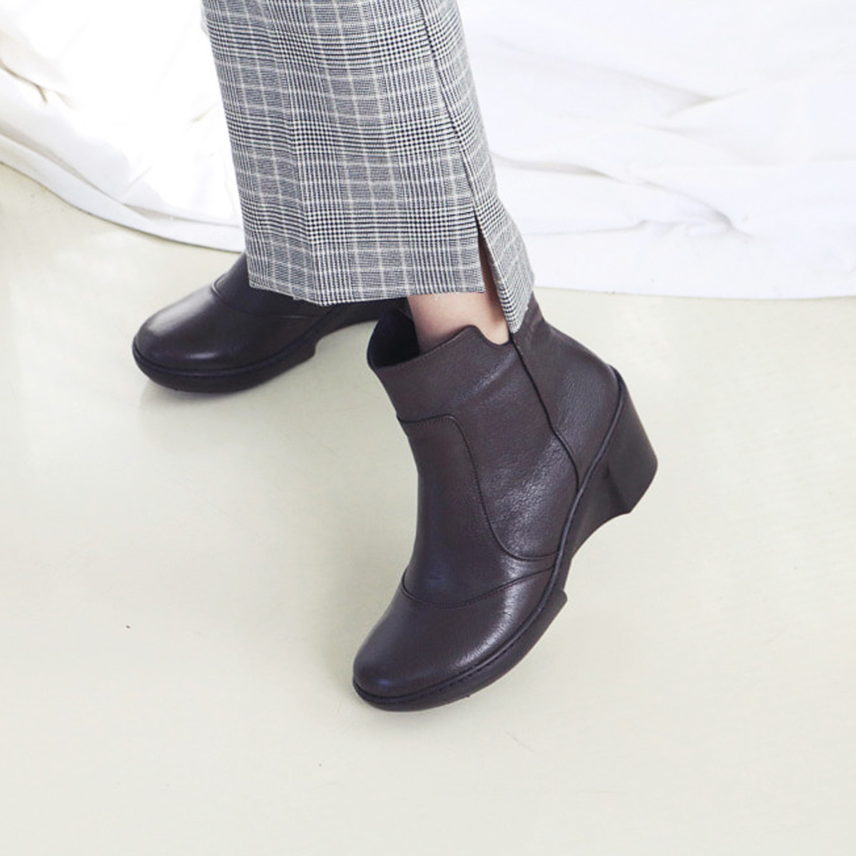 [GISSE 지쎄] 천연가죽 국내수제화 기모 앵클부츠 GIS-41207