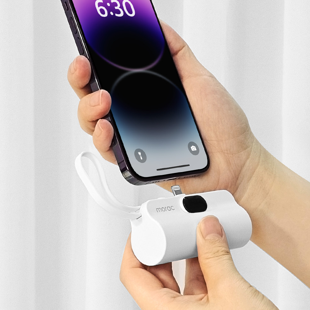 모락 런처 2in1 도킹형 디스플레이 보조배터리 8핀 5000mAh 미니 휴대용 - 상세 이미지 2