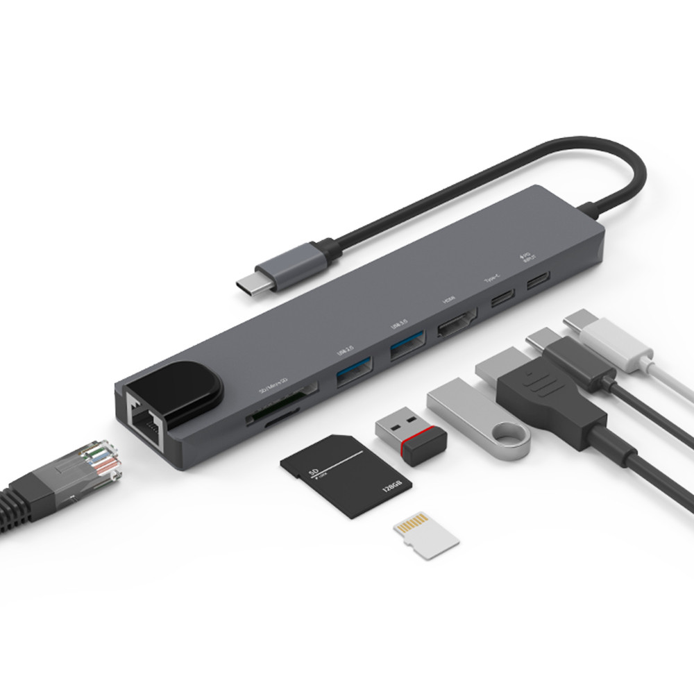 모락 프로토 8포트 Type-C DEX HDMI USB 3.0 이더넷 멀티 허브 C8HUB