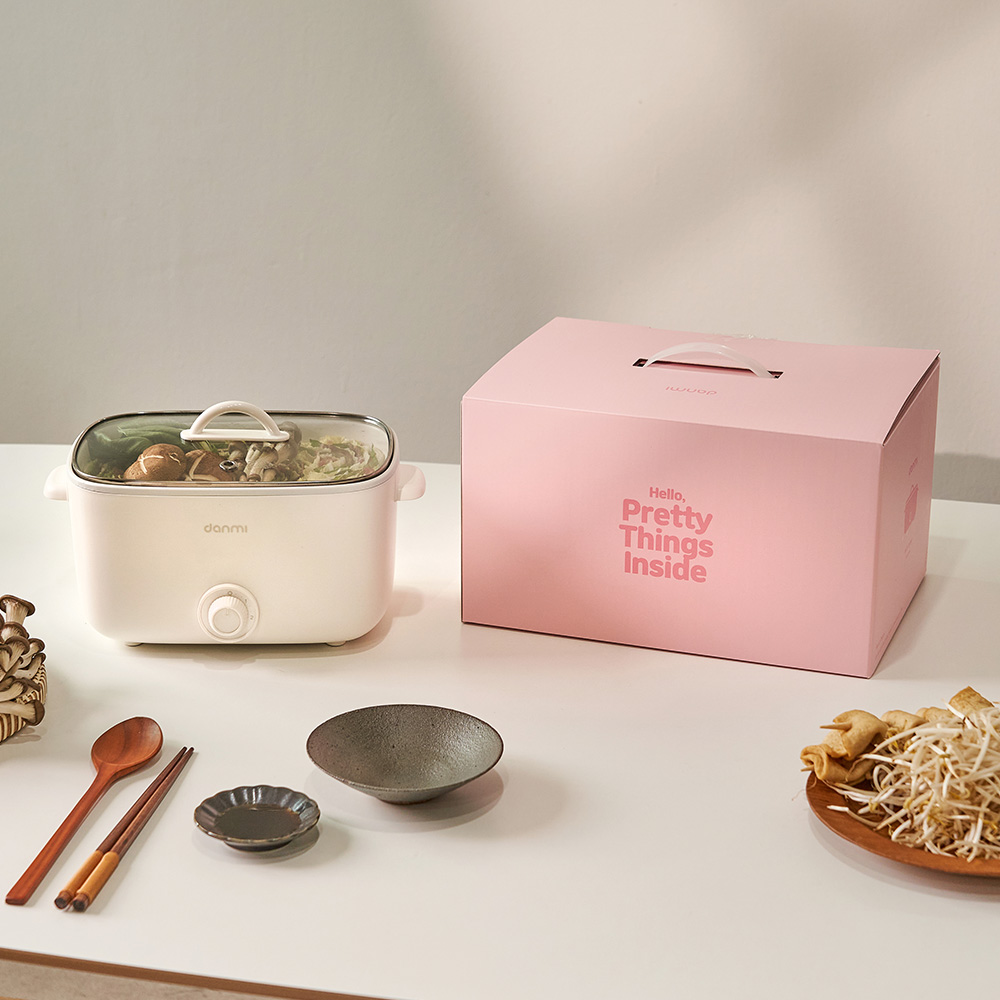 단미 사각 라면포트 멀티쿠커 샤브샤브 여행용 캠핑용 전기 찜기 냄비 2.5L