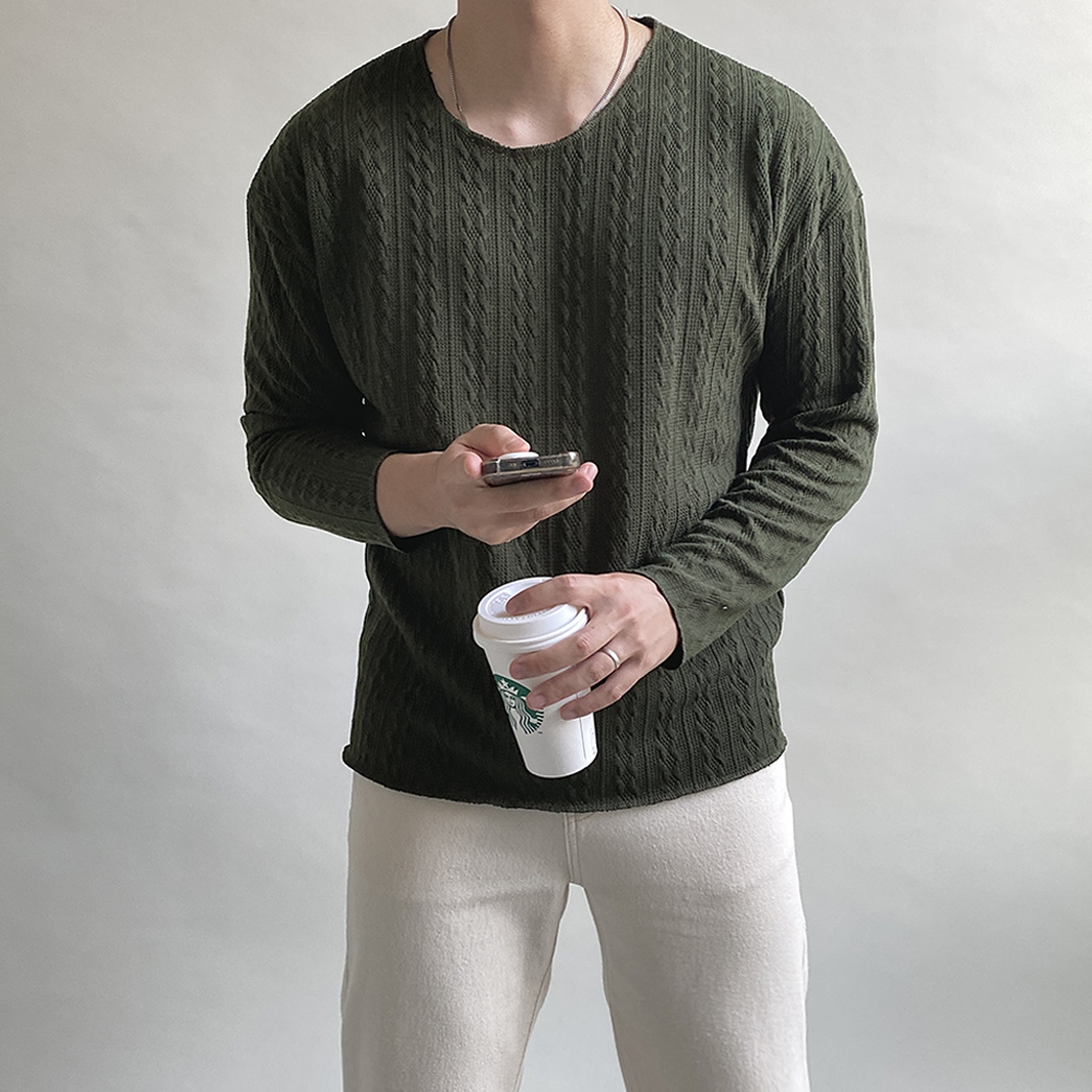 1+1 남자꽈배기니트 케이블니트 - 상세 이미지 3