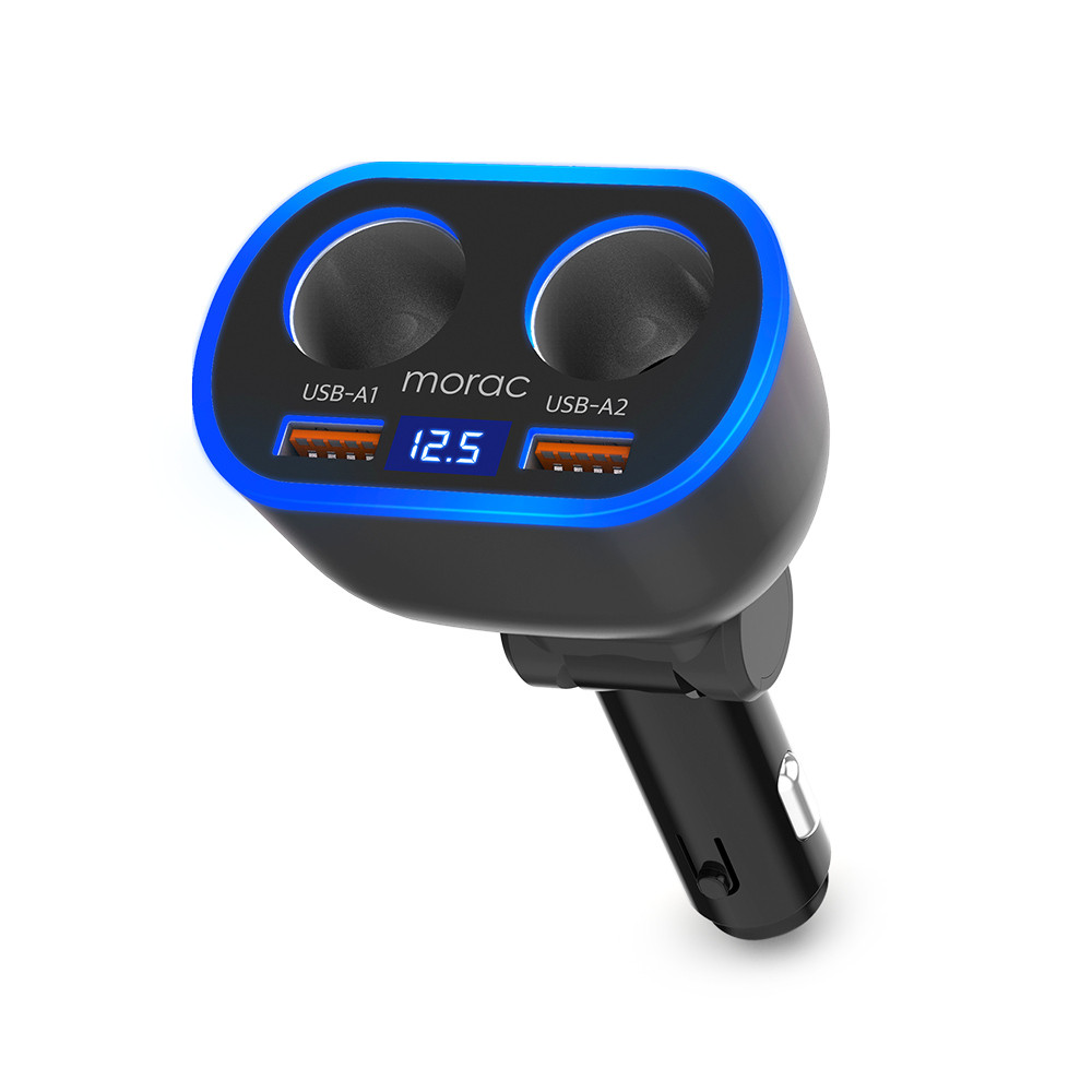 모락 네다 D4 시거잭 2소켓 USB 2포트 차량용 고속 충전기 - 상세 이미지 2