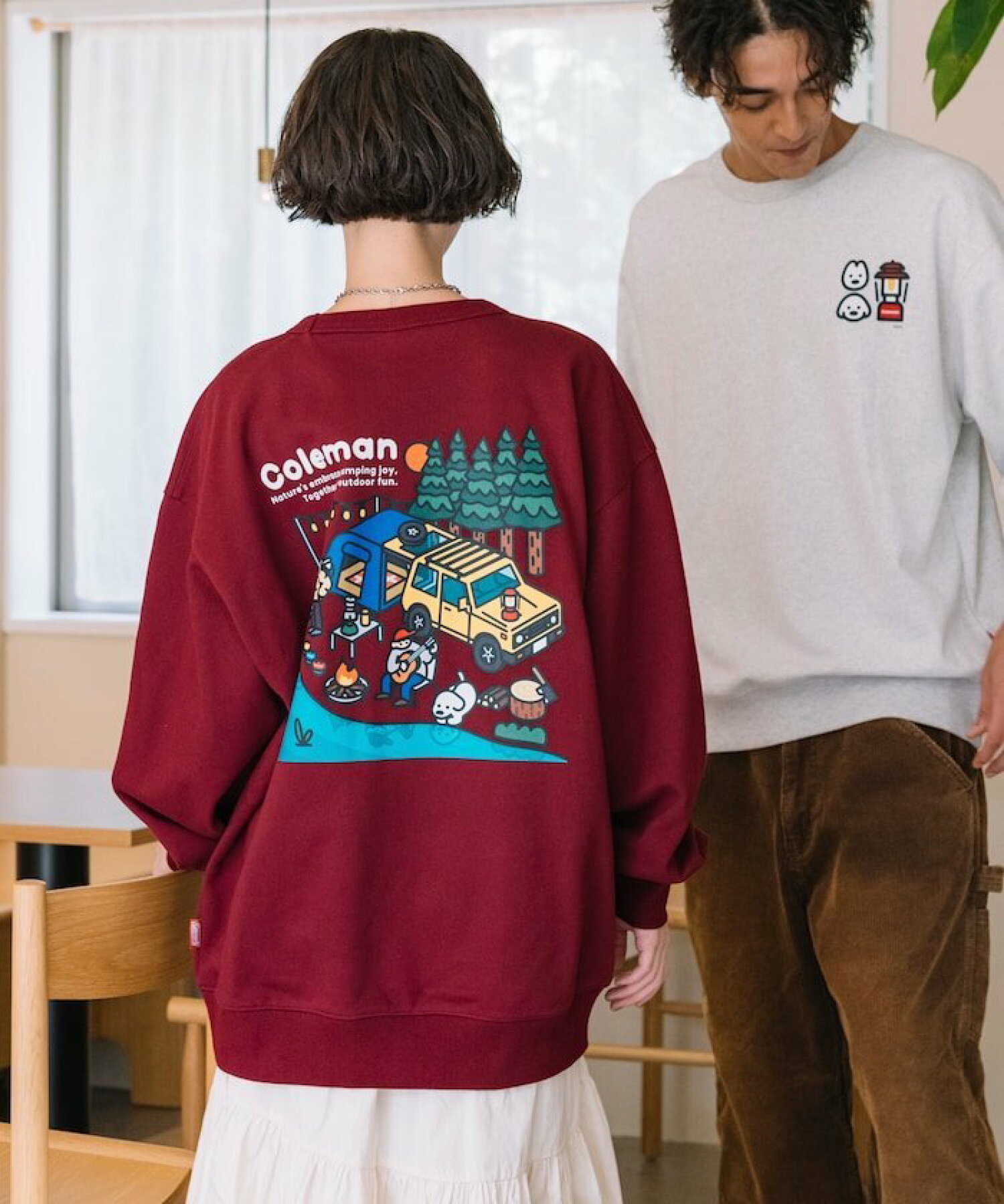 콜맨 x 마츠이 x 프릭스스토어 lake side camp 백 프린트 크루넥 스웨트 4컬러 - 상세 이미지 3