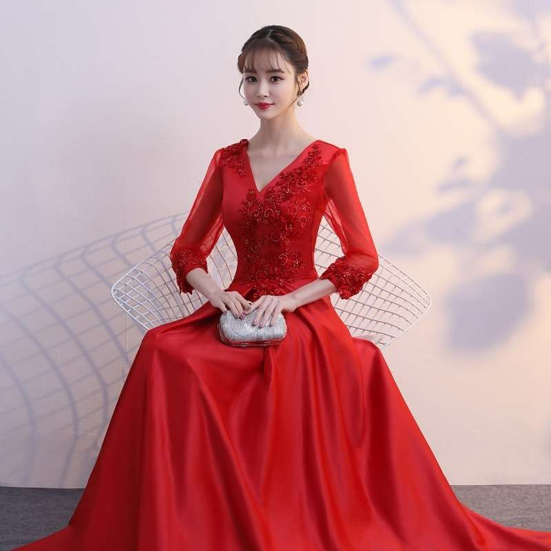 여성 합창복 공연복 무대의상 단체복 연주복 드레스 D - 상세 이미지 5