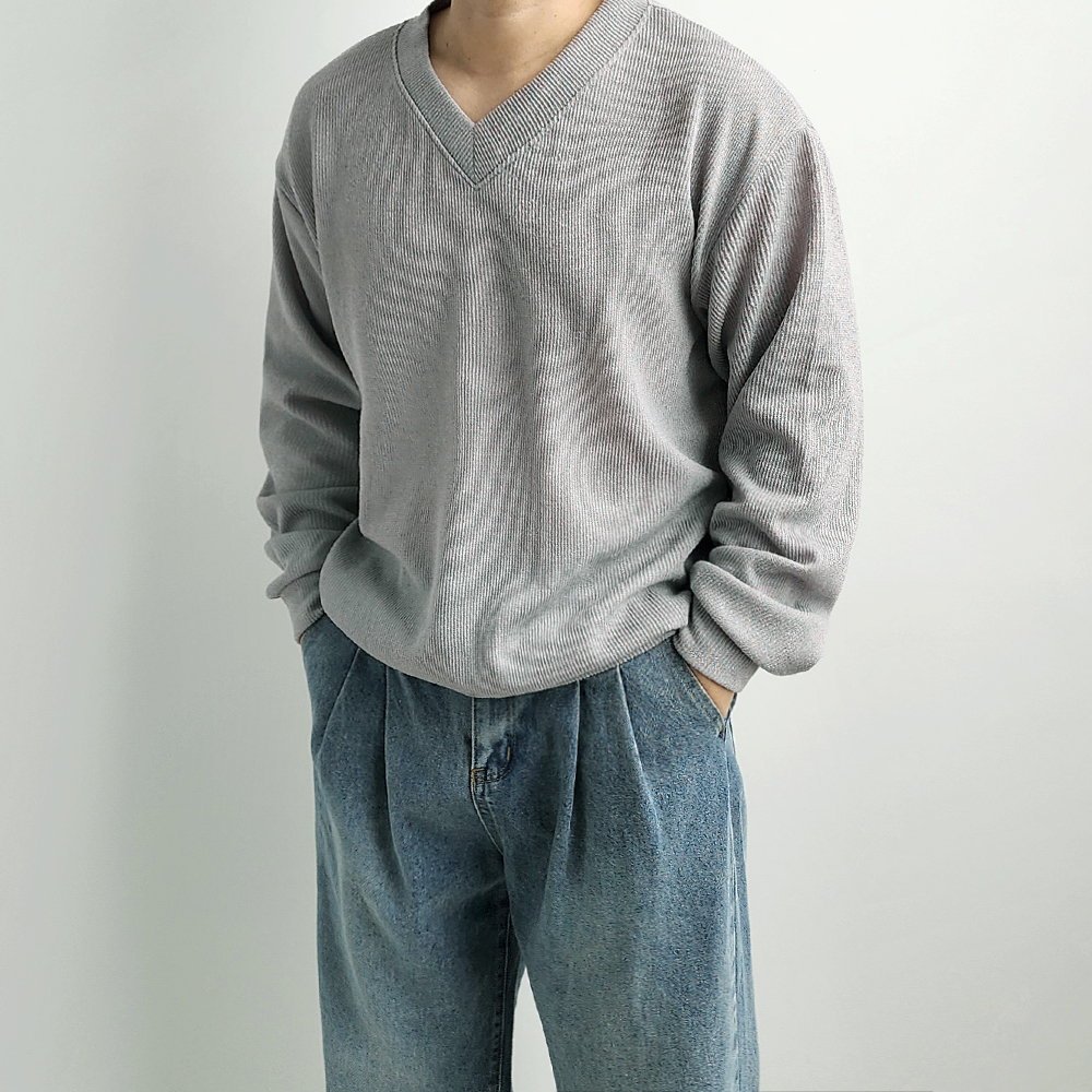 남자브이넥니트 워셔블니트 이미지 4
