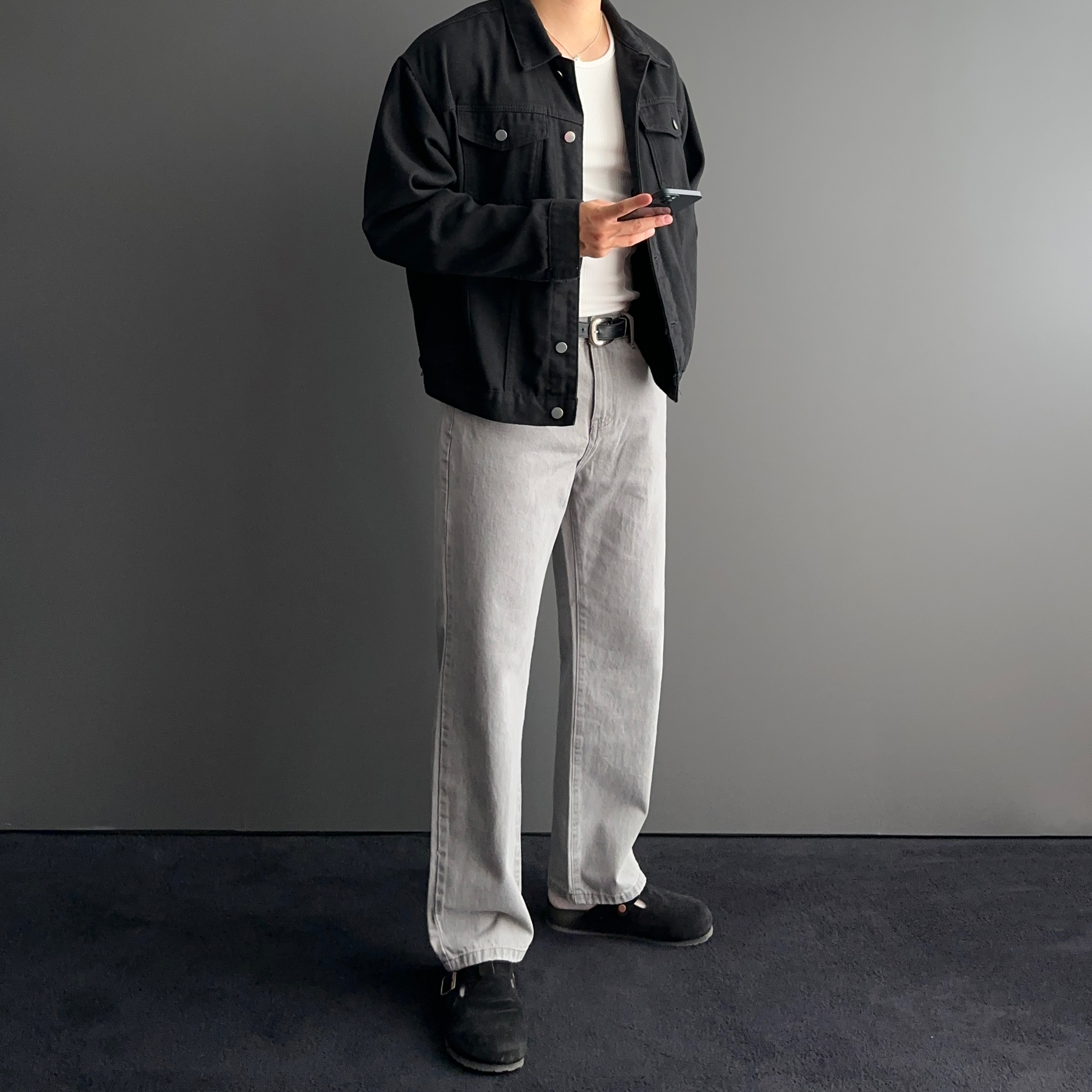 1+1 남자그레이진 남성그레이청바지 이미지 8
