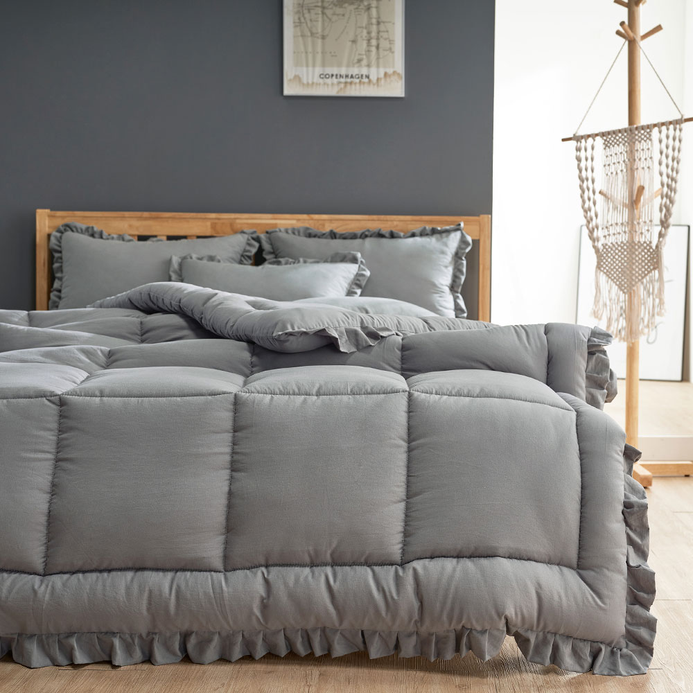 고밀도워싱 옥수수솜 사계절이불 6colors 차렵이불 SS 클라우드 화이트