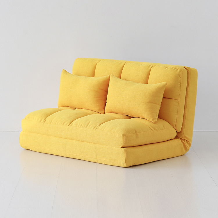 앰보 좌식 소파베드 스툴미포함, 패브릭 옐로우 8880.7752, 2인용