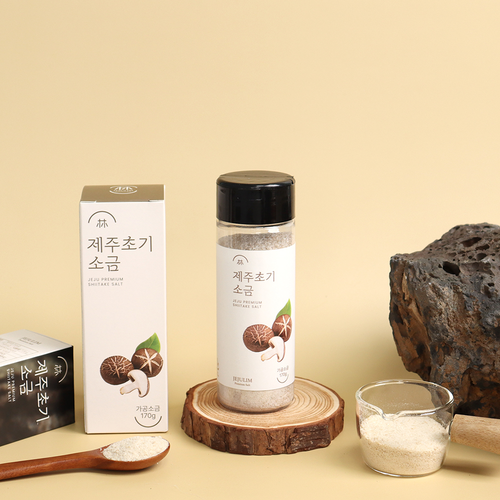 프리미엄 제주초기소금 1병 170g 신안천일염 표고버섯소금 제주도기념품 한라산 - 상품 이미지