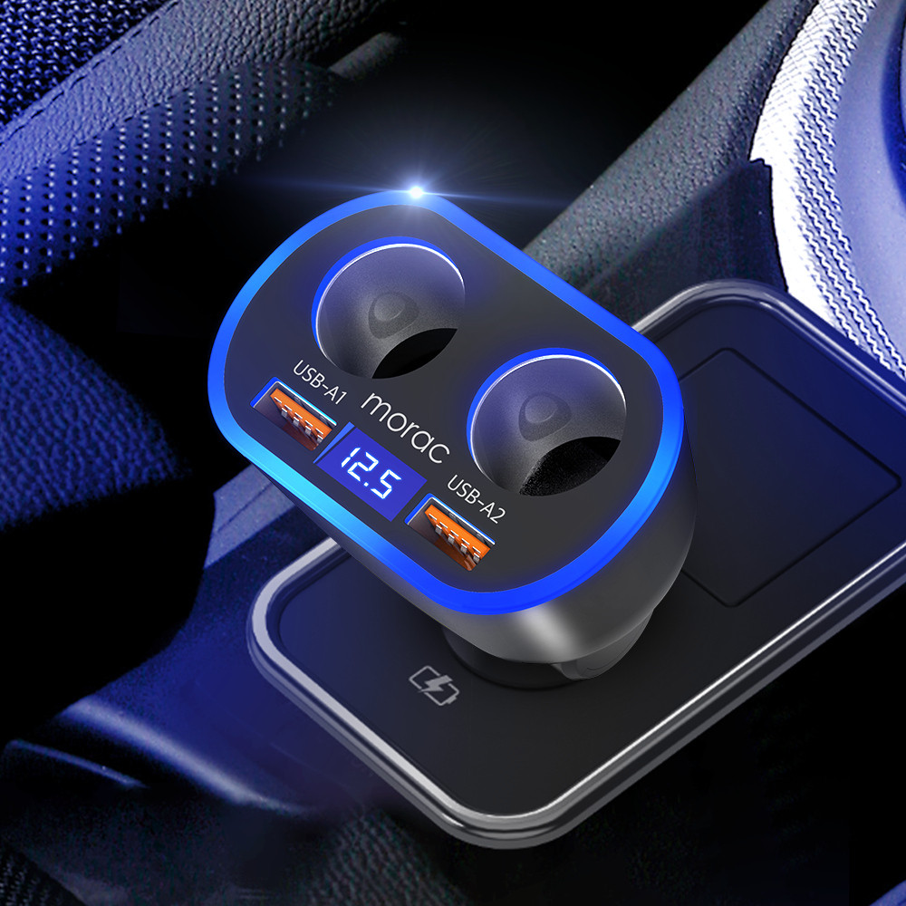 모락 네다 D4 시거잭 2소켓 USB 2포트 차량용 고속 충전기 - 상세 이미지 4