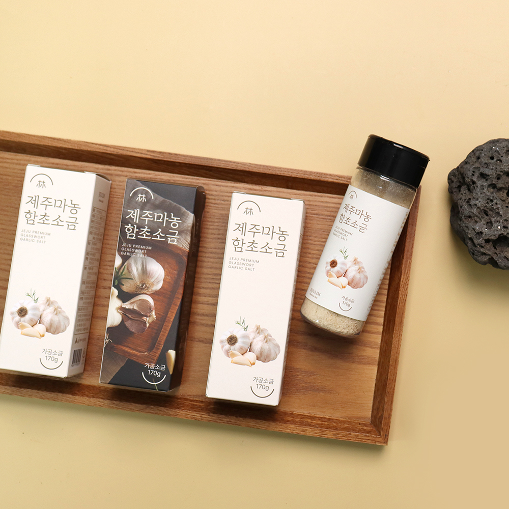 [3개 묶음]프리미엄 제주마농함초소금 510g 신안천일염 마늘소금 함초 결혼식답례품 - 상품 이미지