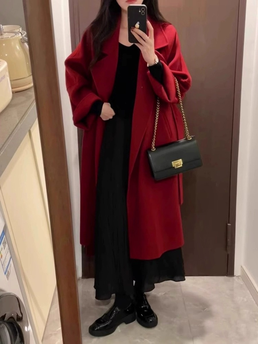 손해보기싫어서 6화 신민아 코트 레드 손해영 캐시미어 가을 의상 옷 패션 - 상세 이미지 4