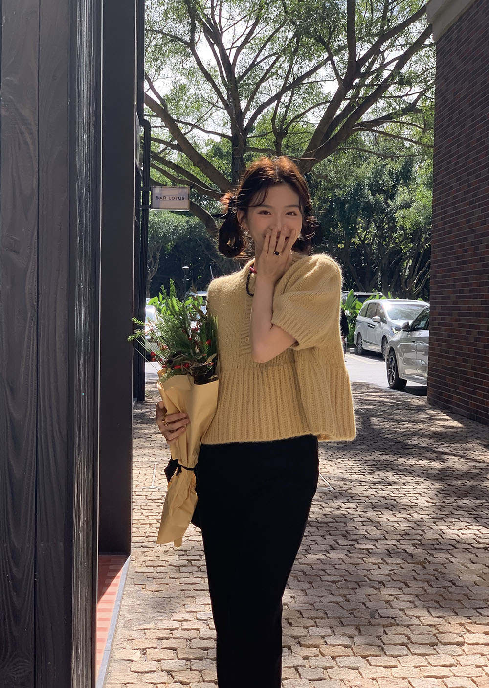 퍼퓸 반팔 니트 가디건 티셔츠 /니트,루즈핏니트,가을니트,겨울니트,헤어니트,앙고라니트,하객룩니트,하객룩,연말룩,퍼프니트,벌룬니트,하객룩 상세 이미지 24
