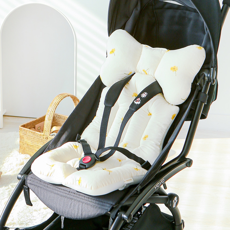 마롤로뜨 사계절 양면 유모차 라이너 아기 시트 통통 유아 신생아 테디 베이지