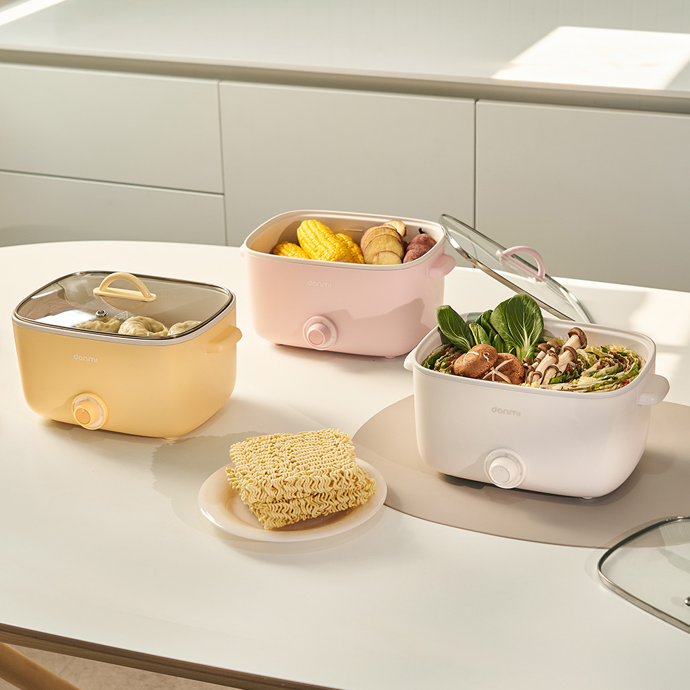 단미 사각 라면포트 멀티쿠커 샤브샤브 여행용 캠핑용 전기 찜기 냄비 2.5L